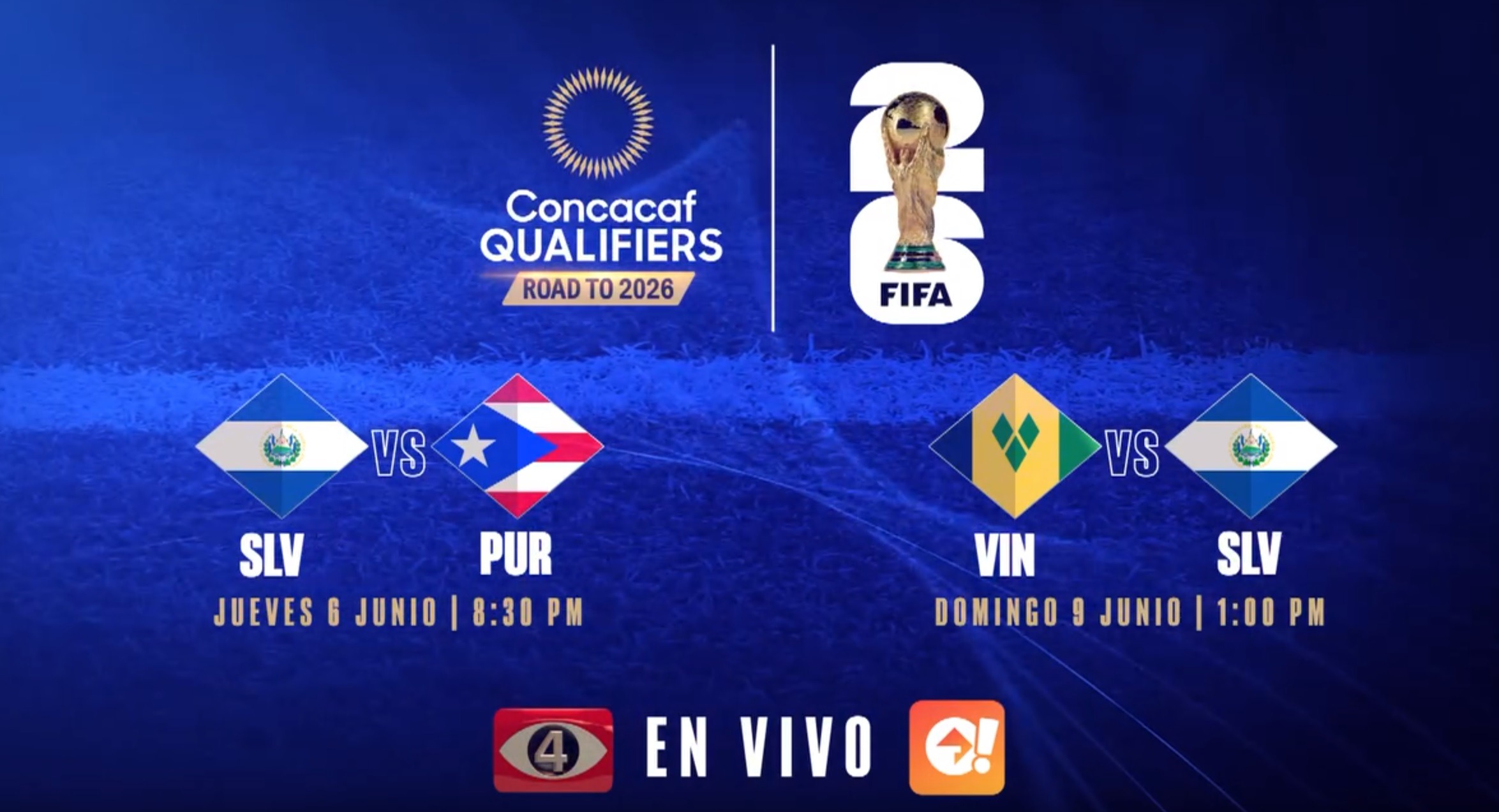 Canal 4 Anuncia transmisión de Eliminatoria Mundial 2026 – CONCACAF – Video