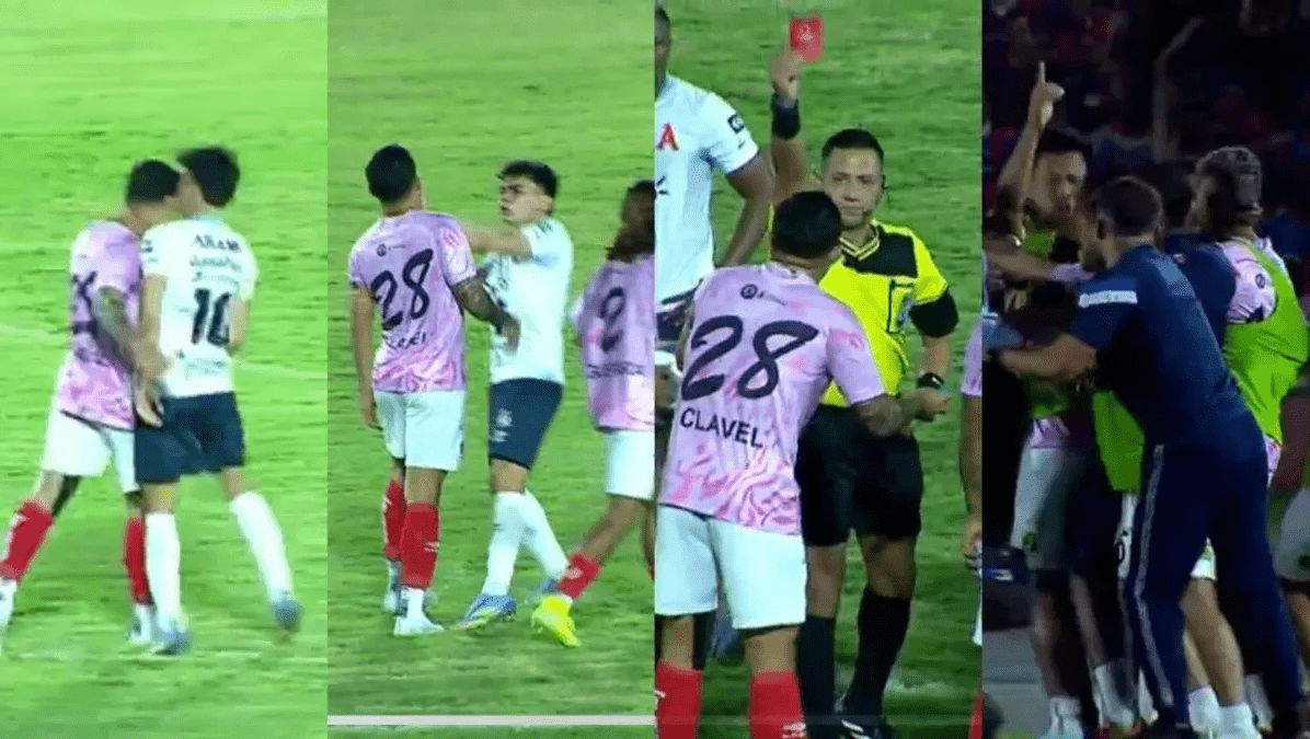 Expulsión de Rudy Clavel y pelea entre banquillos en el FAS-Alianza