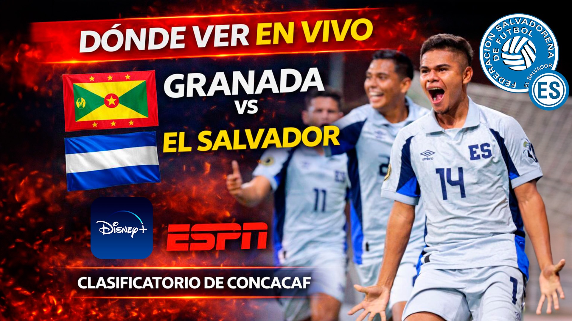 Donde ver Granada Vrs El Salvador | Premundial de CONCACAF Sub-20